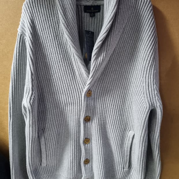 브룩스브라더스 남성 립 숄 가디건 