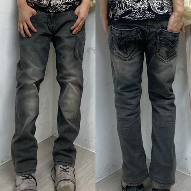 [Rock Revival]Cross Stitch Detail Grey P