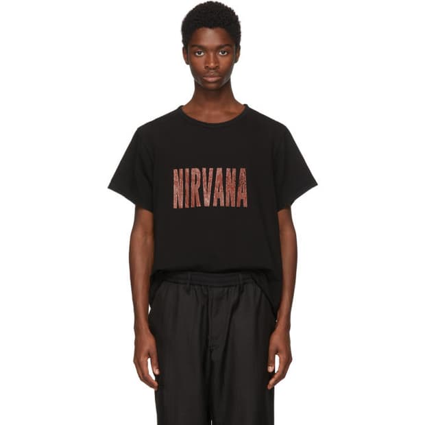 요지야마모토 Black Nirvana T-Shirt