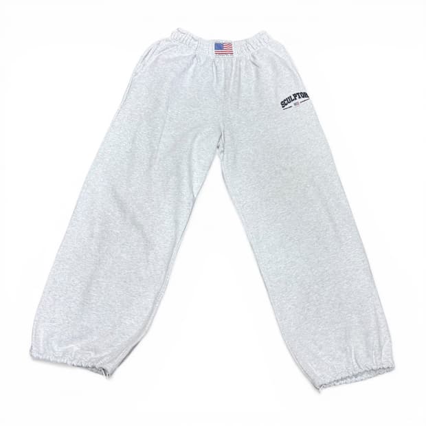 S 스컬프터 멜란지그레이 와이드 복싱 스웻팬츠