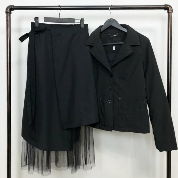 Unbl sha mesh skirt black