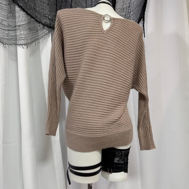 beige glitter knit