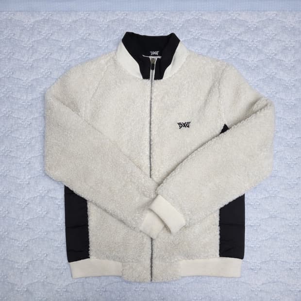 PXG 여성 S 보아 플리스 집업 자켓 아이보리 블랙 배색