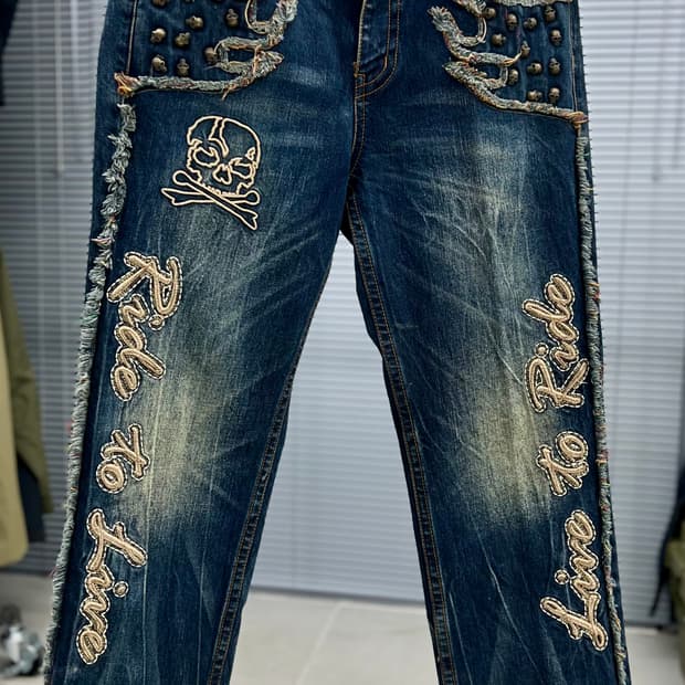 "Ride to Live, Live to Ride"  워싱자수 PANT