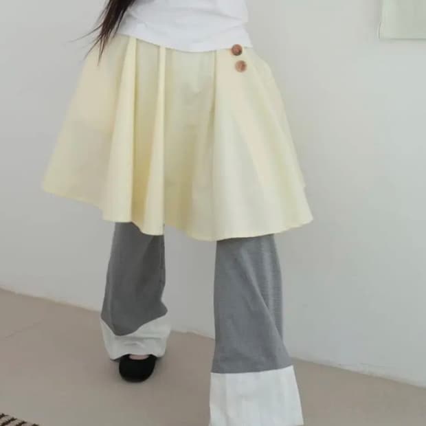 온스카 코튼 플레어 스커트 COTTON FLARE SKIRT LEMON