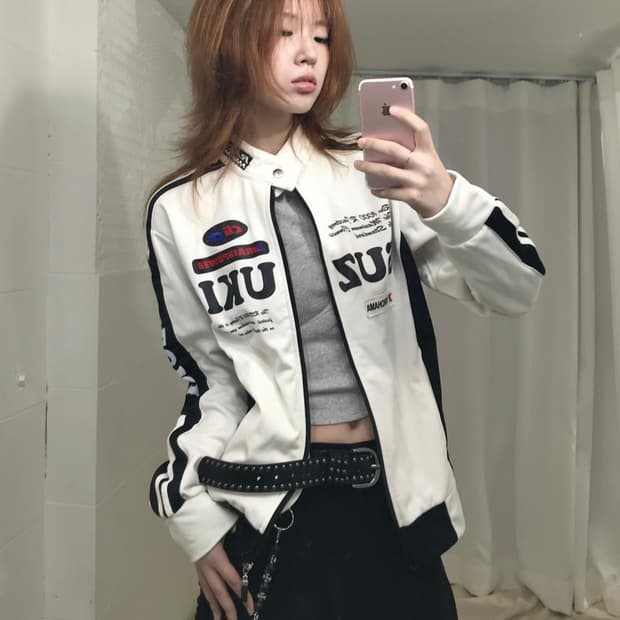 스즈키 모터 스포츠 레이싱 져지 화이트