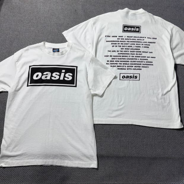 새상품) 오아시스 락밴드 프린팅 티셔츠 (L/XL)