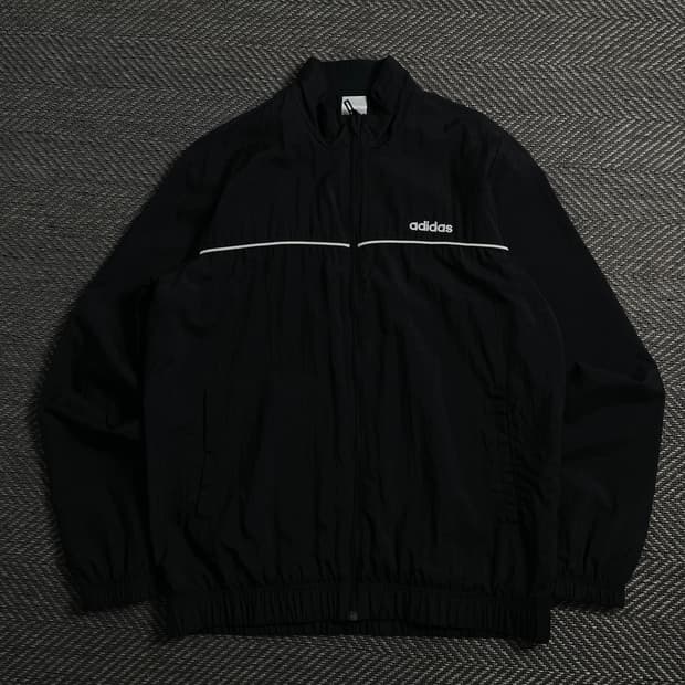 아디다스 아치로고 나일론 바람막이 블랙o 4149