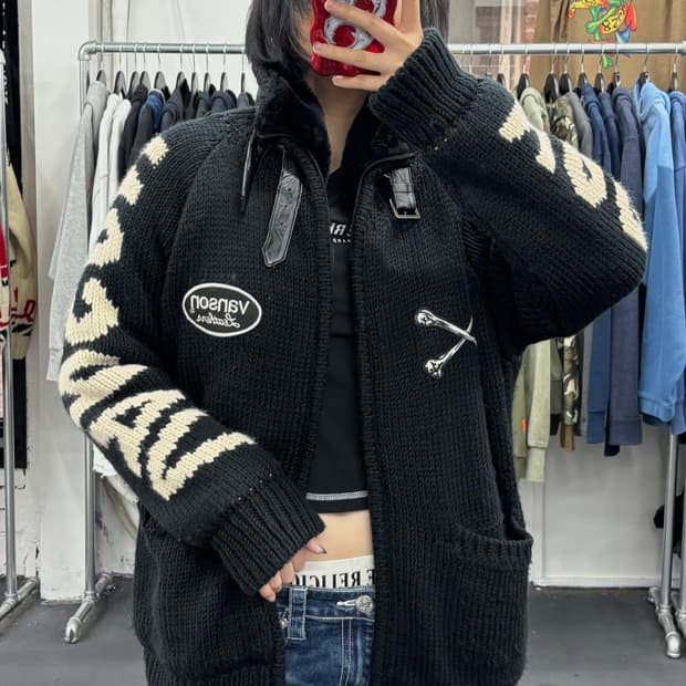 밴슨 레더 스컬 코위찬 자켓