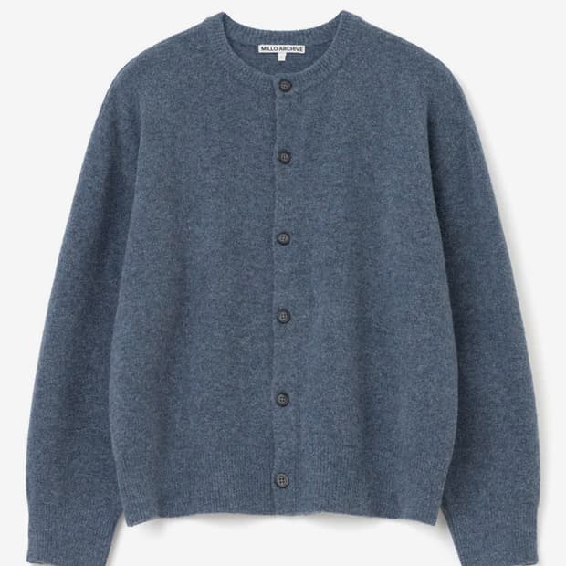 밀로아카이크 크롭 무브 가디건 인디고블루