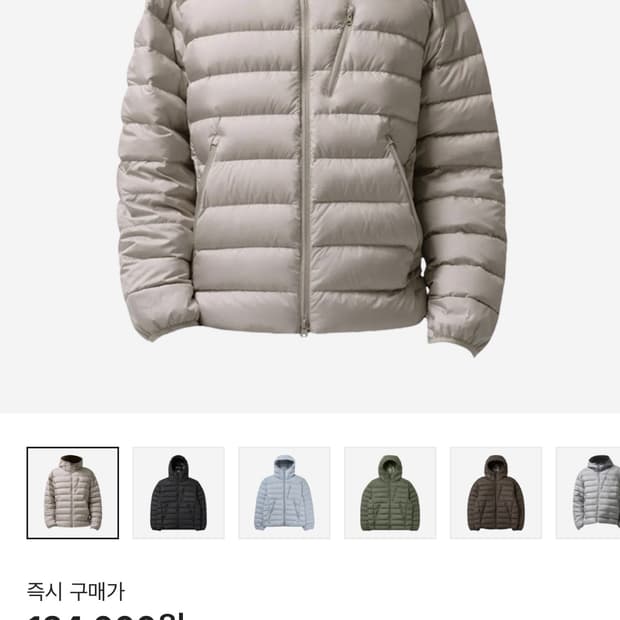 [새상품]무신사 스탠다드 시티 레저 후디드 라이트 다운 재킷 더스티 베이