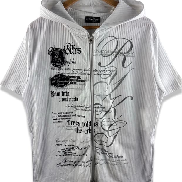 JPN 펑크 레터링 반팔 후드집업2604