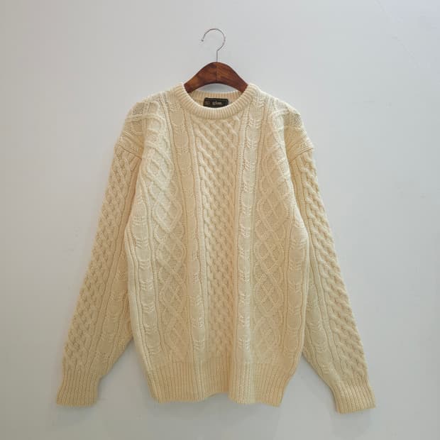 울 100% 피셔맨 니트