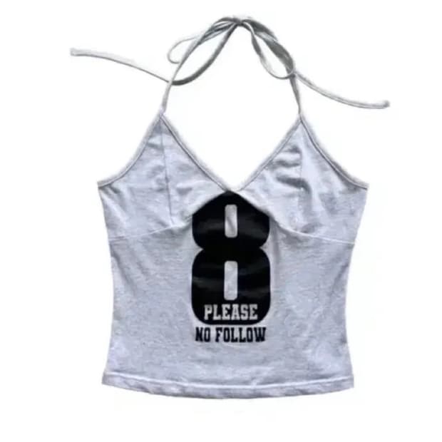 플노팔 넘버8 로고홀터탑 멜란지그레이