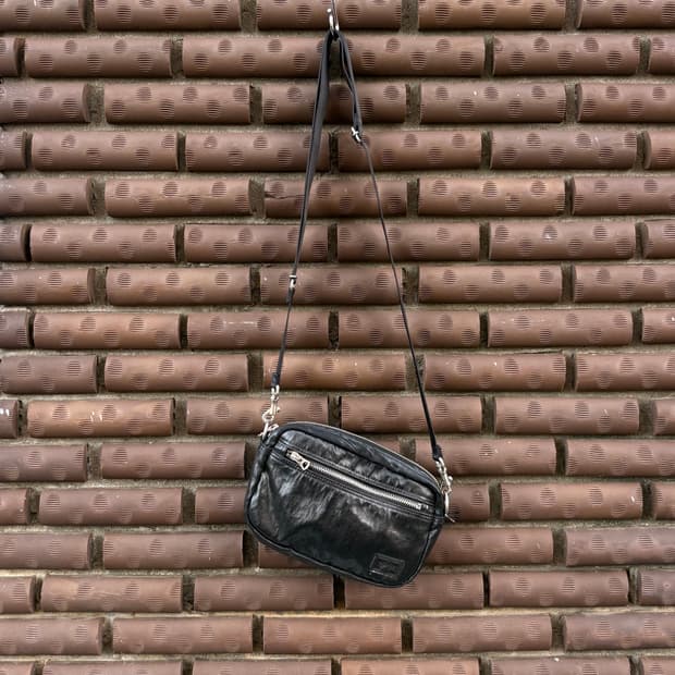 Porter black leather small bag