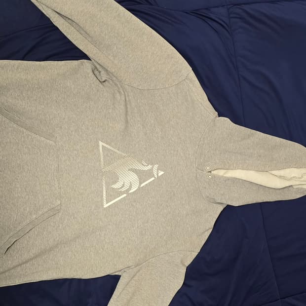 르꼬끄 스포티 Lecoq 빅로고 그레이 후디 후드티