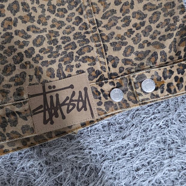 스투시 트러커 자켓 데님 레오파드 