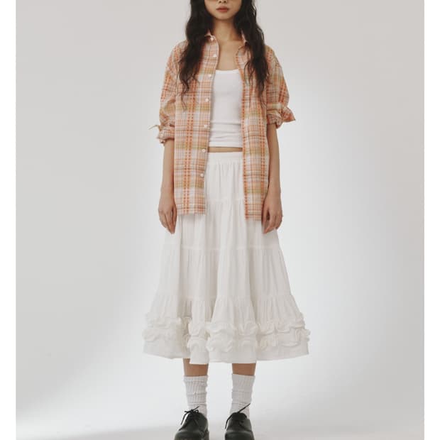 플리즈프로젝트 middle frill skirt(1회 착용)