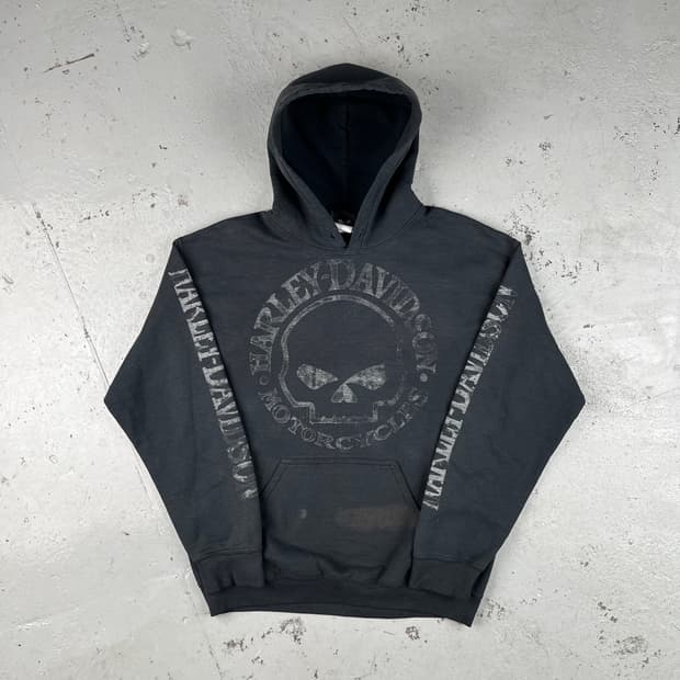 빈티지 할리데이비슨 스컬 후드