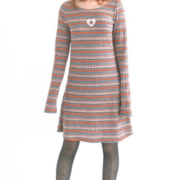 샵페어리 rainbow sheer knit mini dress