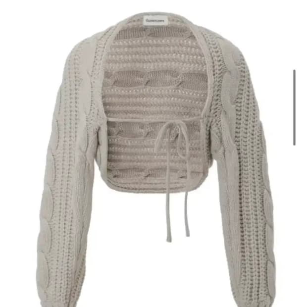 쓰리타임즈 케이블 볼레로 가디건 베이지