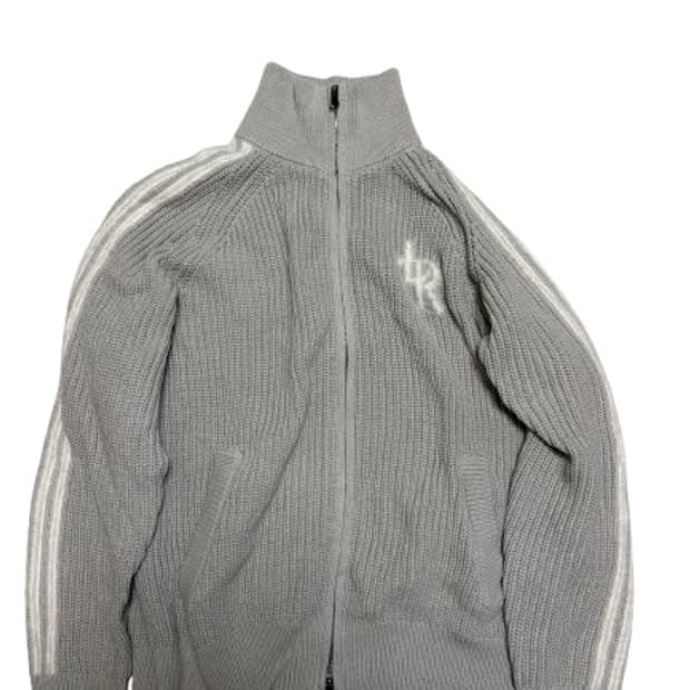 [M] 레더리 레글런 니트 집업 LIGHT GREY