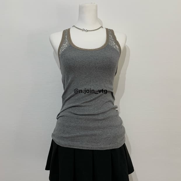 홀리스터 그레이 슬리브리스 탱크 탑