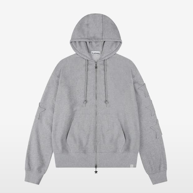 뚜오미오 스타패치 후드집업 그레이