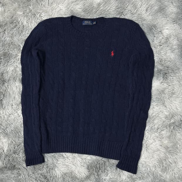 폴로랄프로렌 케이블 니트 네이비