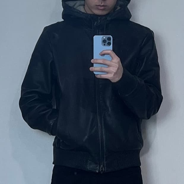 랙 앤 본 rag bone 양가죽 펑크 락시크 후드 가죽 자켓 M