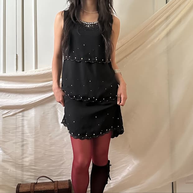 peal scallop tiered dress