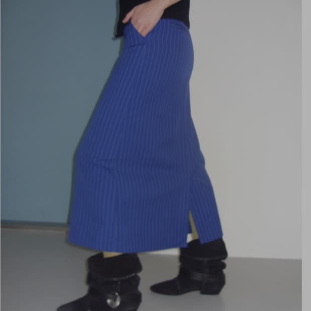 이알알 스트라이프 롱 스커트 블루 stripe long skirt