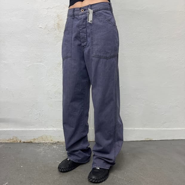 JOHN BULL blue 블루 워시드 데님 신치백 루즈 와이드 워크 팬