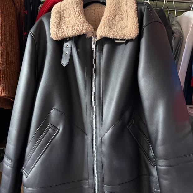 도프제이슨 솔리드 무톤 자켓 (블랙베이지) L사이즈