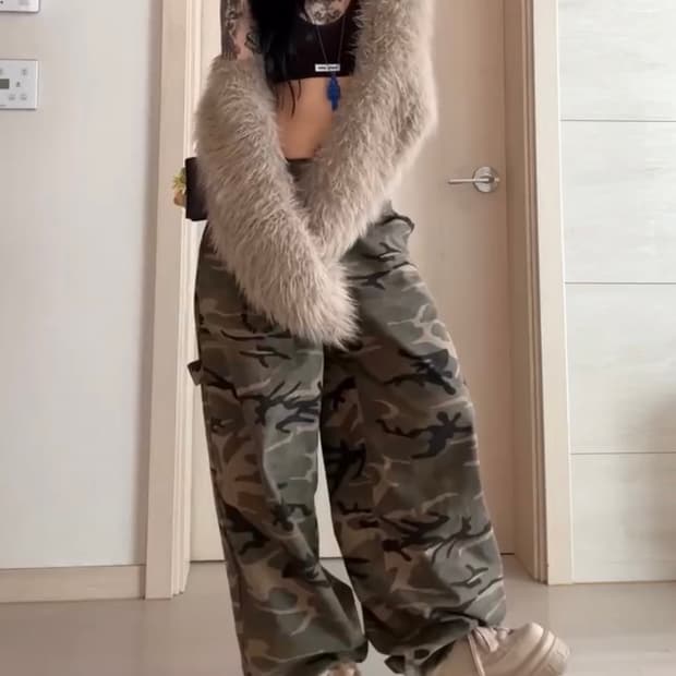 더미스테리어스호텔 카모 워크 팬츠