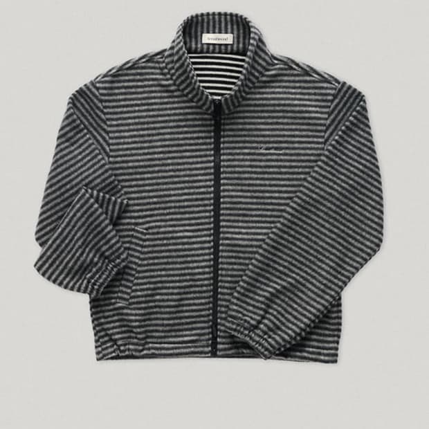 스무드무드 스트라이프 플리스 차콜