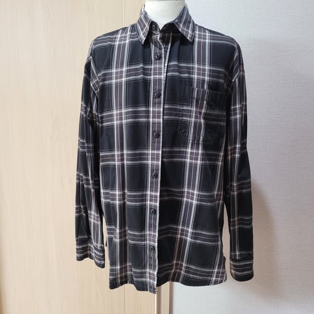 후아유 WHO.A.U 남자 체크 셔츠 XL 브라운