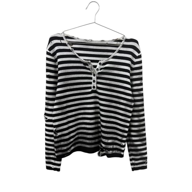 빈티지 아메리카 죄수복무드 다스트레스드 데미지 니트 