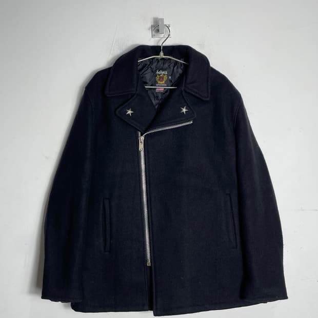 Schott 쇼트 블랙 울 코트