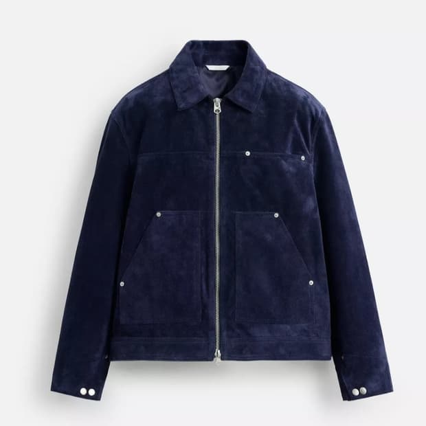 ZARA 자라 스플릿 스웨이드 레더 자켓 L