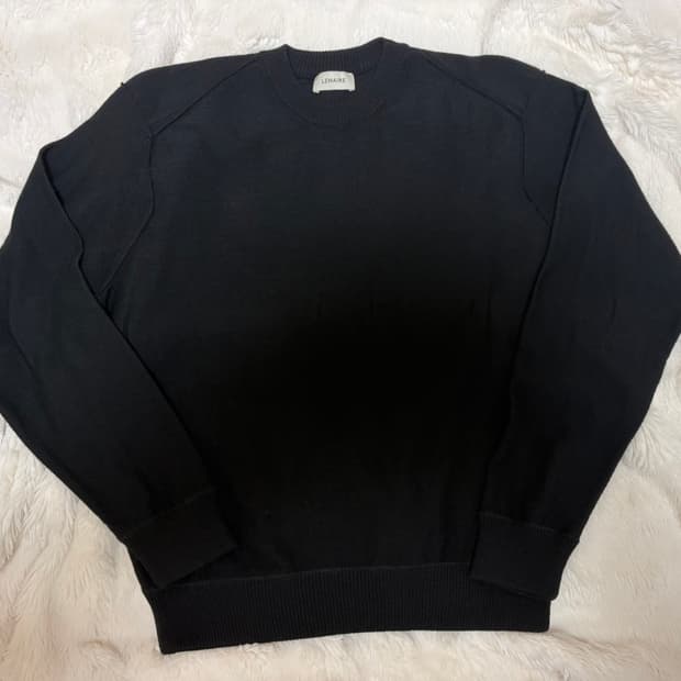 르메르 크루넥 울 니트 스웨터 블랙 / M