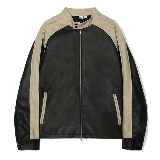 PARTIMENTO LEATHER BIKER JACKET