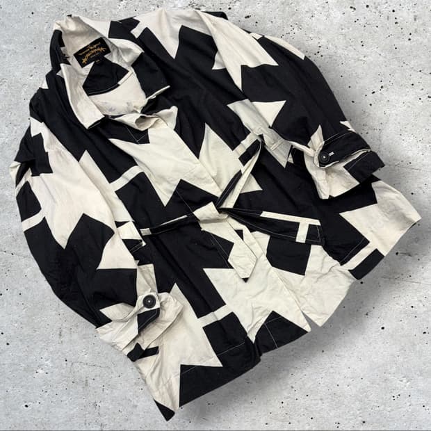 [38] 15ss 비비안웨스트우드 블랙화이트 패턴 코트 수입택 D661