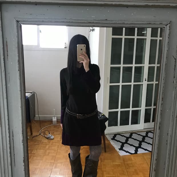 vintage turtle neck knit one-piece