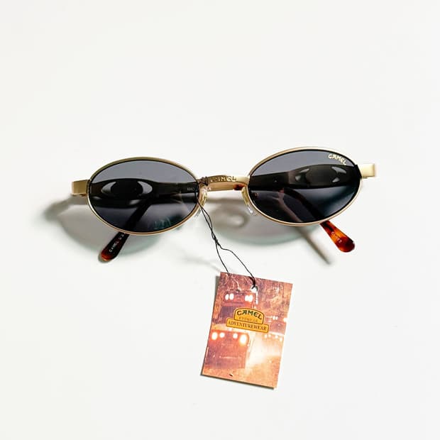 90s CAMEL 골드 슬림 오벌 프레임 빈티지 선글라스