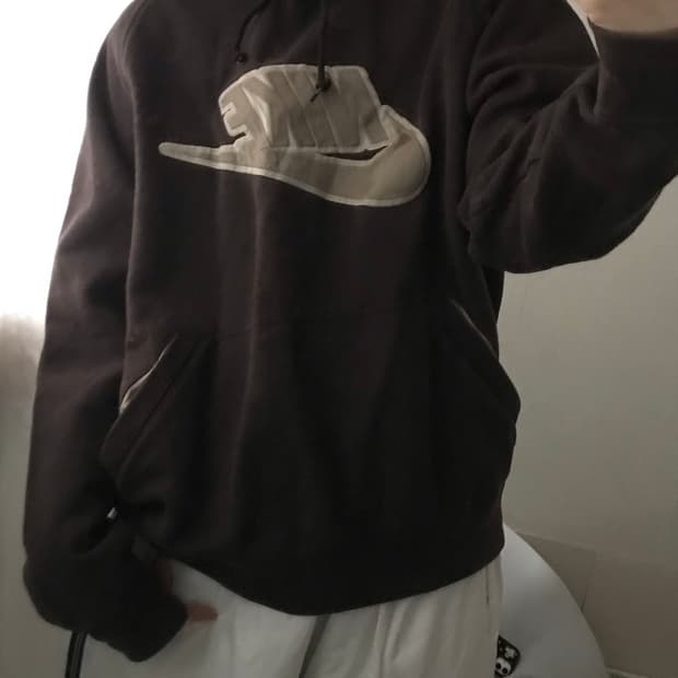 나이키 00s 브라운 빅로고 후드티