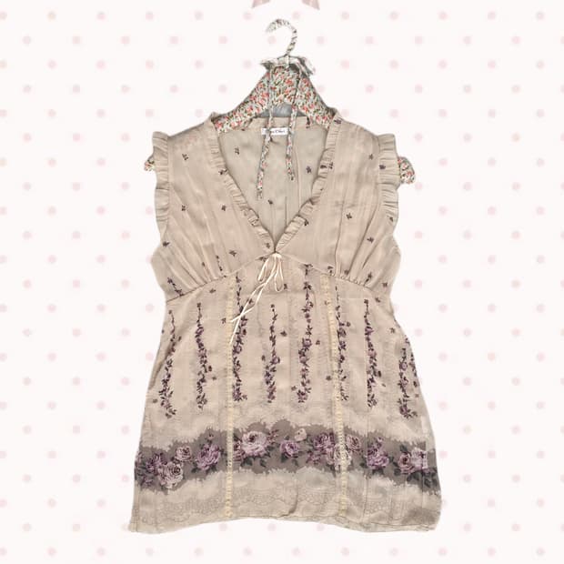 로사체리 베이지 잔꽃 슬리브리스