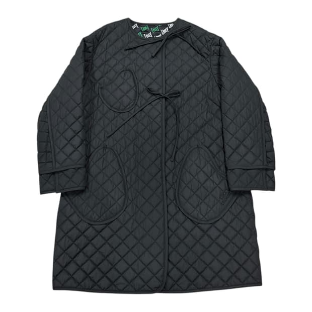 럭키슈에뜨 리본 디테일 퀄팅 패딩 자켓 블랙 36