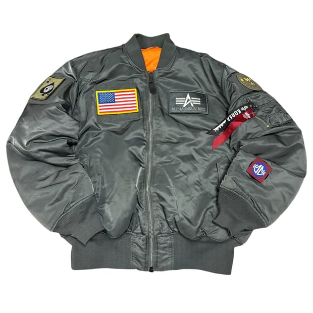 ✨ (바배) 알파 인터스트리 메탈 실버 리버시블 ma-1 봄버 자켓