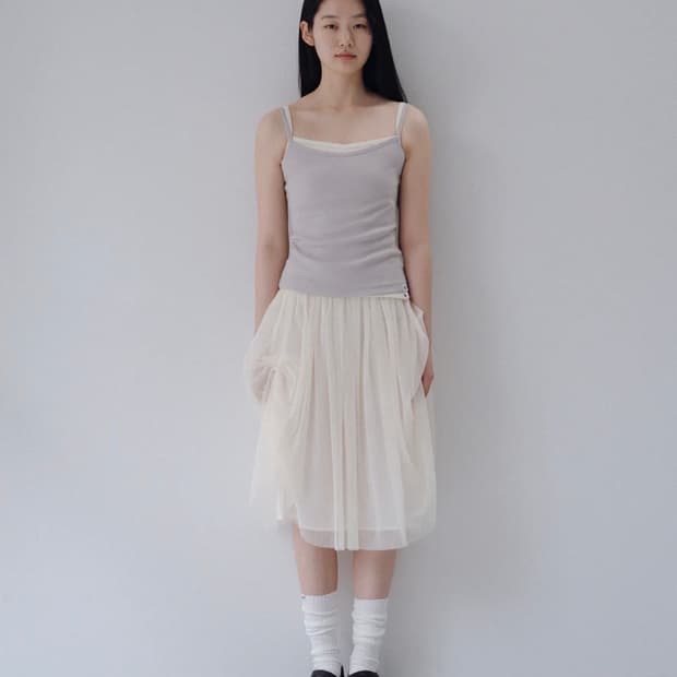 오헤시오 sheer drape banding skirt 아이보리 구합니다